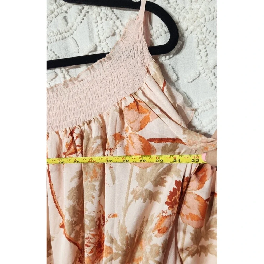 Free People Bodysuit Womens S Coral Lotus Flora Dressy Going Out Feminine Ruffle - Picture 8 of 11